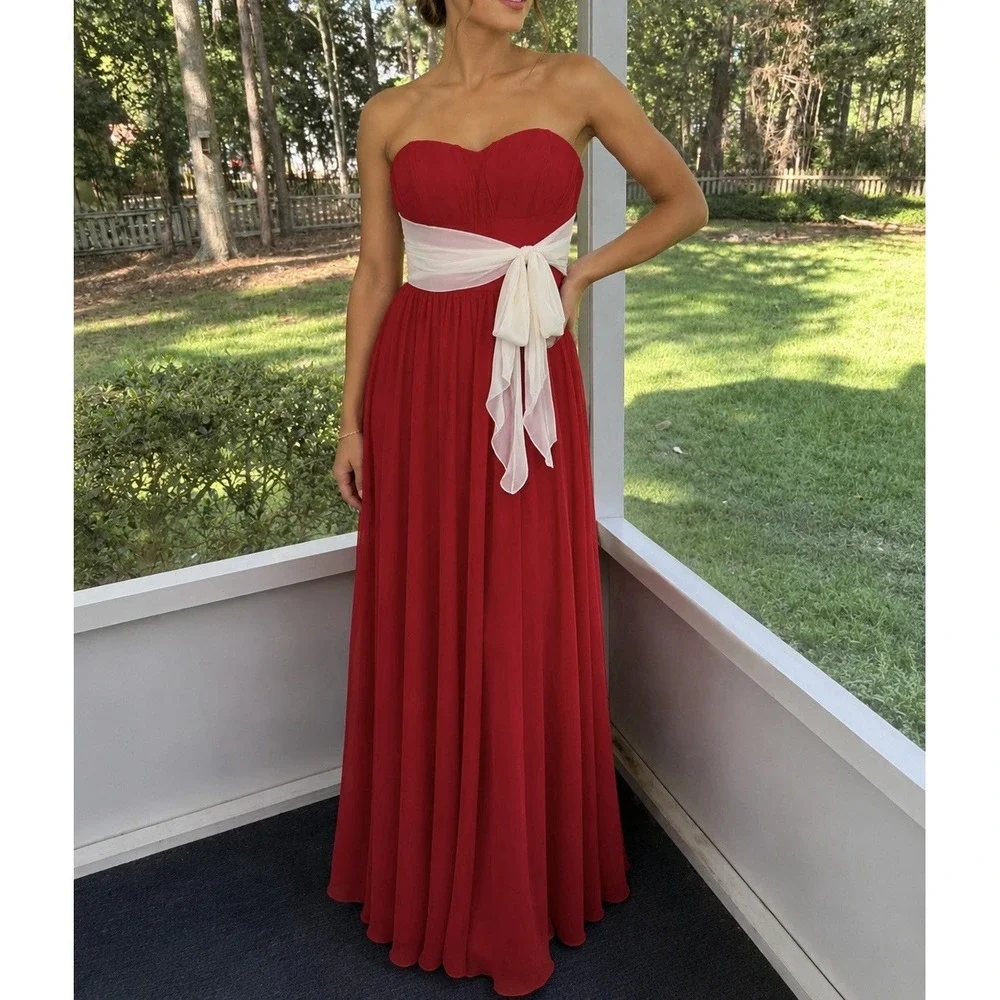 ivory and red bridesmaid dresses Red Bridesmaid Dresses